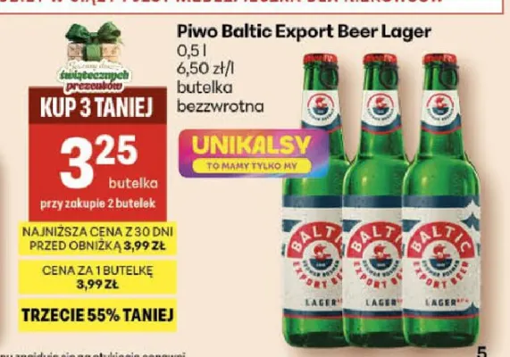 Piwo Baltic Export Beer Lager promocja w Delikatesy Centrum