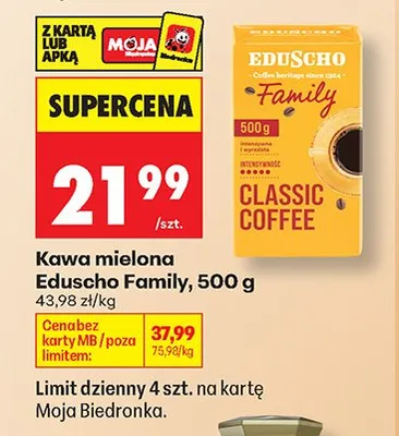 Kawa mielona Eduscho Family promocja w Biedronka