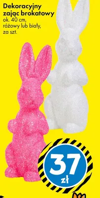 Dekoracyjny zając brokatowy promocja w Tedi