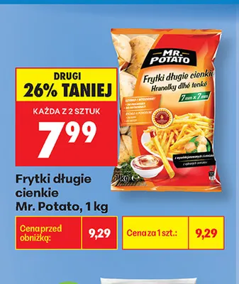 Frytki długie cienkie Mr. Potato promocja w Biedronka