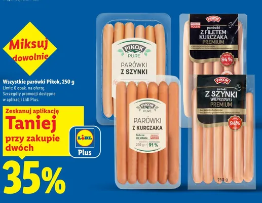 Parówki Pikok promocja w Lidl