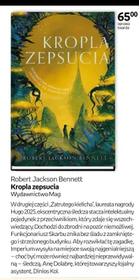 Książka Kropla zepsucia Robert Jackson Bennett promocja w Empik