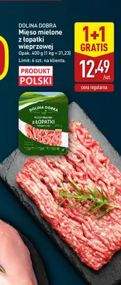 Mięso mielone z łopatki wieprzowej Dolina Dobra promocja w Aldi