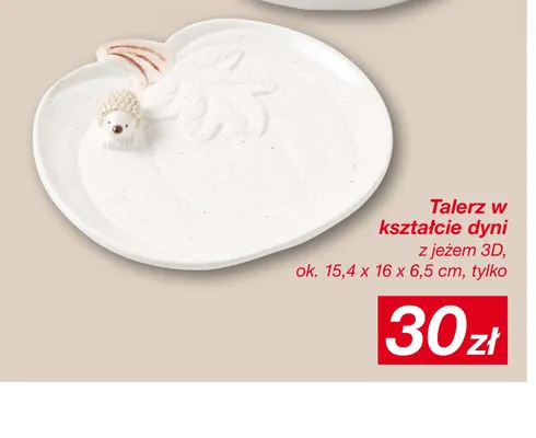 Talerz w kształcie dyni z jeżem 3D promocja w KiK