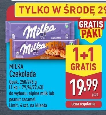Czekolada Milka Alpine Milk promocja w Aldi