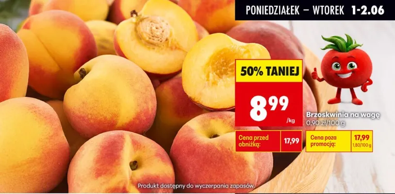 Brzoskwinia na wagę promocja w Biedronka