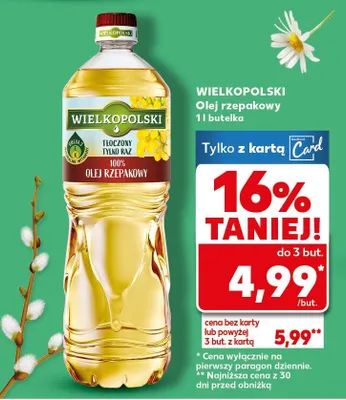 Olej rzepakowy 1l butelka promocja w Kaufland
