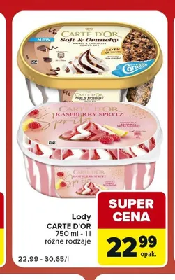 Lody Carte D'Or Soft & Crunchy promocja w Carrefour Market
