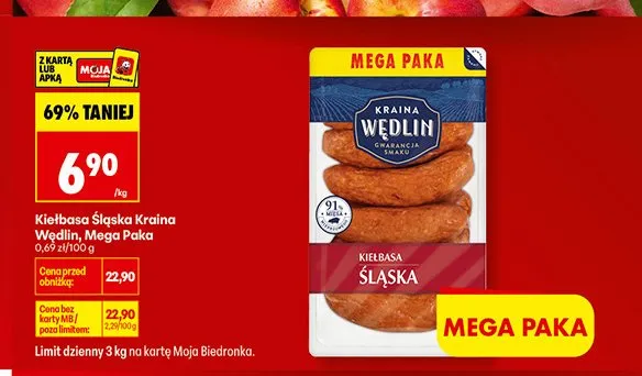 Kiełbasa Śląska Kraina Wędlin Mega Paka promocja w Biedronka