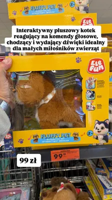Interaktywny pluszowy kotek Elefun Fluffy Pet promocja w Biedronka