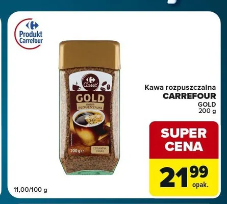 Kawa rozpuszczalna Carrefour Gold promocja w Globi