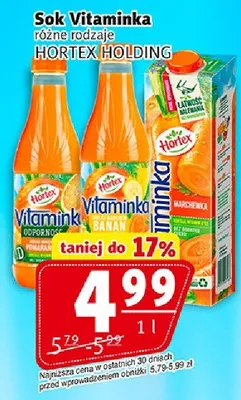 Sok Vitaminka różne rodzaje promocja w Prim Market