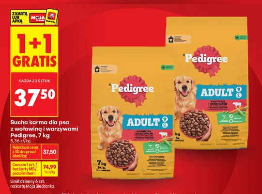 Sucha karma dla psa z wołowiną i warzywami Pedigree promocja w Biedronka