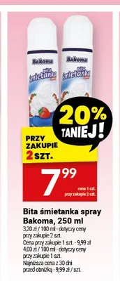 Bita śmietanka spray Bakoma promocja w Twój Market
