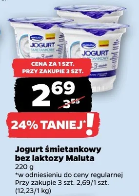 Jogurt śmietankowy bez laktozy (różne rodzaje) Maluta promocja w Netto