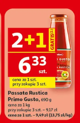 Passata Rustica Primo Gusto promocja w Auchan