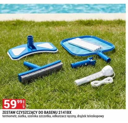 Zestaw czyszczący do basenu 2141BX termometr, siatka, szeroka szczotka, odkurzacz ręczny, drążek teleskopowy promocja w Merkury Market