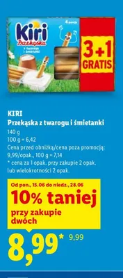 Przekąska z twarogu i śmietanki Kiri promocja w Lidl