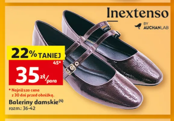 Baleriny damskie Inextenso promocja w Auchan
