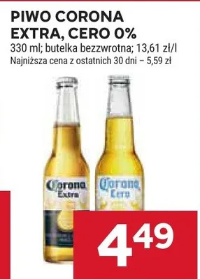 Piwo extra, cero 0% Corona promocja w Stokrotka