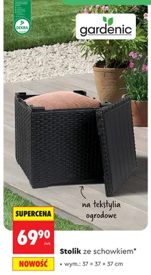 Stolik ze schowkiem Gardenic wym.: 37x37x37cm promocja w Biedronka