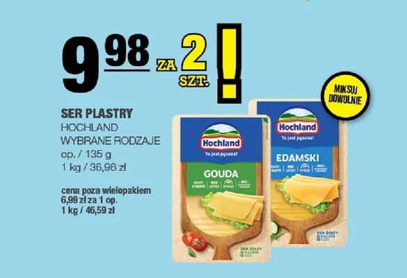 Ser edamski w plastrach Hochland promocja w SPAR
