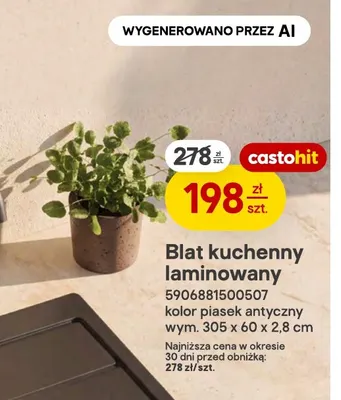 Blat kuchenny laminowany promocja w Castorama