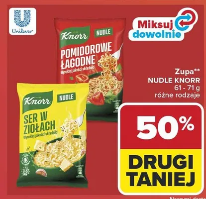 Zupa nudle pomidorowe łagodne promocja w Carrefour