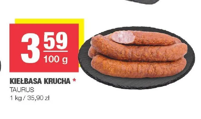 Kiełbasa krucha Taurus promocja w SPAR
