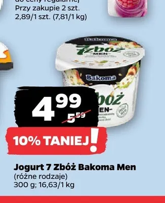 Jogurt 7 Zbóż Bakoma Men promocja w Netto