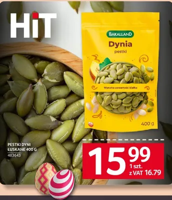 Pestki dyni łuskane Bakalland 400g promocja w Selgros
