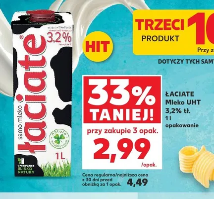 Mleko UHT 3,2% tł. Łaciate promocja w Kaufland