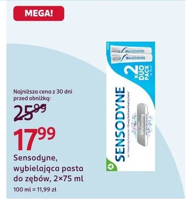 Wybielająca pasta do zębów Sensodyne promocja w Rossmann