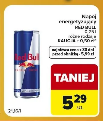 Napój energetyzujący Red Bull promocja w Carrefour Express