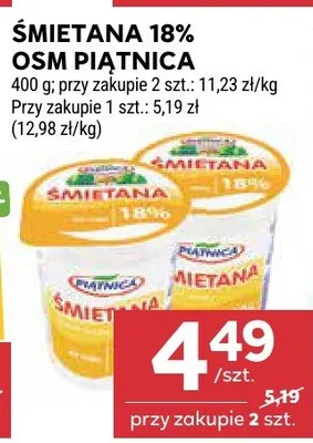 Śmietana 18% promocja w Stokrotka