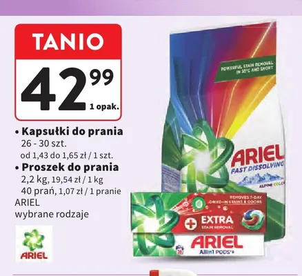 Kapsułki do prania Ariel promocja w Intermarche