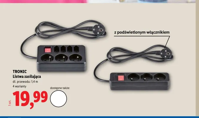 Listwa zasilająca TRONIC promocja w Lidl