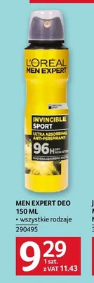 Dezodorant męski L'Oreal Men Expert Invincible Sport promocja w Selgros