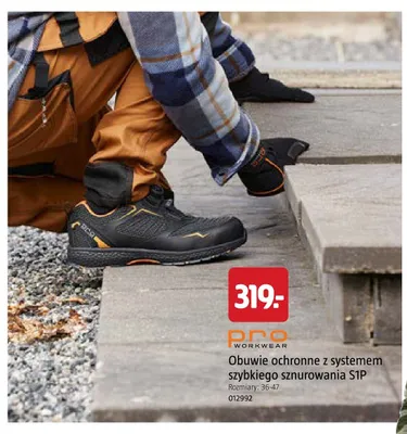Obuwie ochronne z systemem szybkiego sznurowania S1P PRO WORKWEAR promocja w Jula