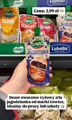 Deser owocowo-ryżowy à la sernik z brzoskwiniami Łowicz promocja w Biedronka
