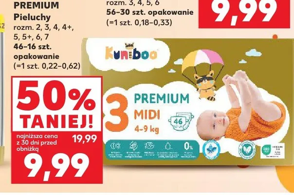 Pieluchy Kuniboo Premium Jumbo promocja w Kaufland