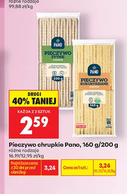 Pieczywo chrupkie żytnie Pano promocja w Biedronka