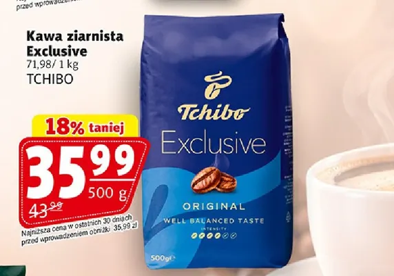 Kawa ziarnista Tchibo Exclusive promocja w Prim Market