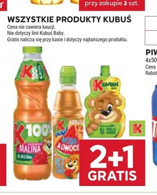Sok Kubuś 100% malina promocja w Stokrotka