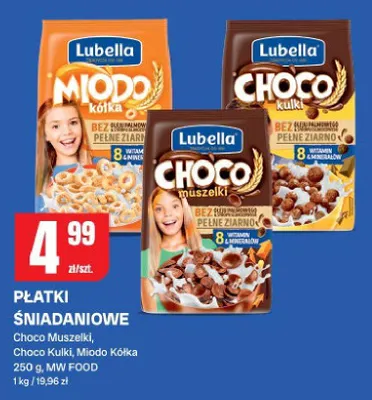 Płatki śniadaniowe choco muszelki, choco kulki, miodo kółka promocja w Chorten