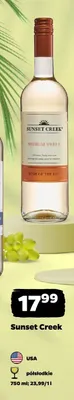 Wino białe półsłodkie Sunset Creek promocja w Netto