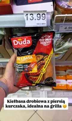 Kiełbasa drobiowa z piersią kurczaka Duda promocja w Dino