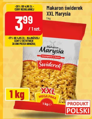 Makaron świderek XXL promocja w POLOmarket