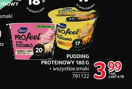 Pudding proteinowy Valio PROfeel truskawka z białą czekoladą promocja w Selgros