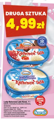 Lody Kolorowe Lato Koral śmietanka promocja w Twój Market